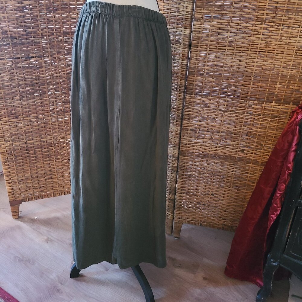 VTG NWT Cotton Wear By Back Country Dark Green Maxi Wrap Skirt SZ M